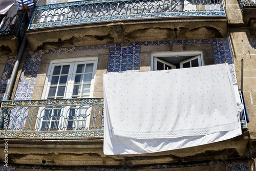 The hanging washed laundry - Porto