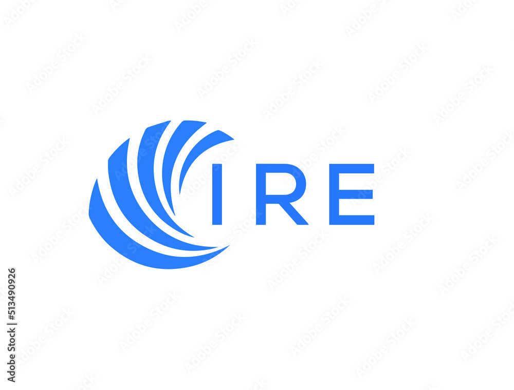 IRE Flat accounting logo design on white background. IRE creative initials Growth graph letter logo concept. IRE business finance logo design.
