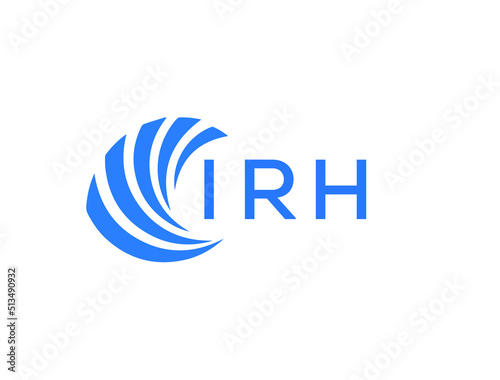 IRH Flat accounting logo design on white background. IRH creative initials Growth graph letter logo concept. IRH business finance logo design.
 photo