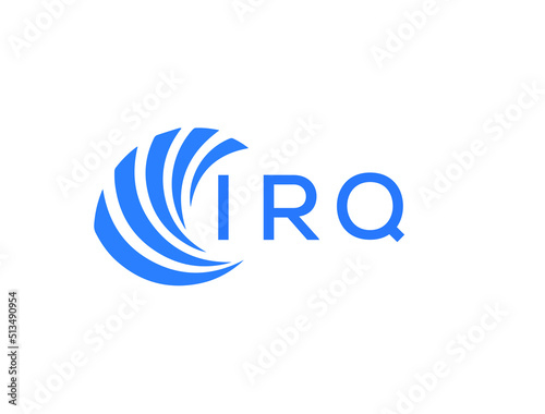 IRQ Flat accounting logo design on white background. IRQ creative initials Growth graph letter logo concept. IRQ business finance logo design.
 photo