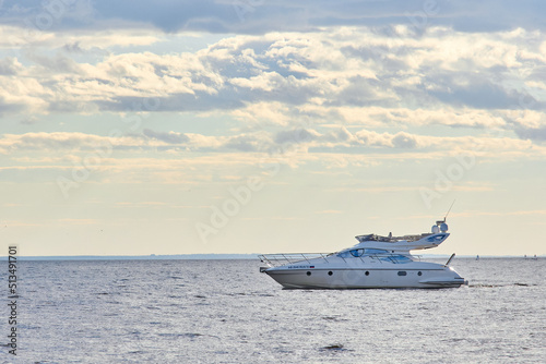 View of the yacht floating on the water © Дмитрий Модестов