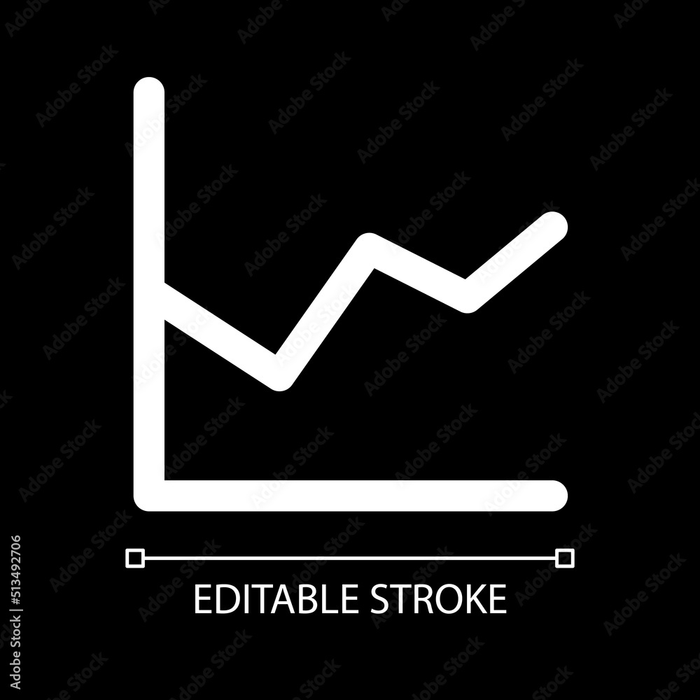 Diagram white linear ui icon for dark theme. Visual presentation of data analysis. Vector line pictogram. Isolated user interface symbol for night mode. Editable stroke. Arial font used Diagram white linear ui icon for dark theme. Visual presentation of data analysis. Vector line pictogram. Isolated user interface symbol for night mode. Editable stroke. Arial font used