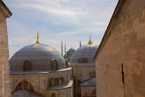 Hagia Sophia (Hagia Sofia, Ayasofya) interior in Istanbul, Turkey, Byzantine architecture, city landmark and architectural world wonder photo