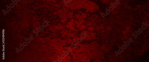 Blood Dark Wall Texture Background. Halloween background. Cracked shabby old cement, red wall scratches, Dark maroon concrete wall for the background. dark red slum cement.