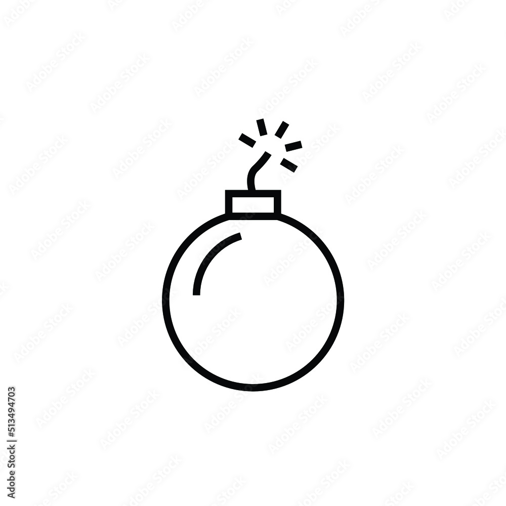 Bomb with burning wick. Vector illustration on a white background. Dynamite icon. Bomb with burning wick. Vector illustration on a white background. Dynamite icon.
