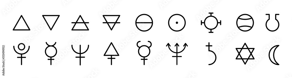 Foto Alchemy, mystic vector icon