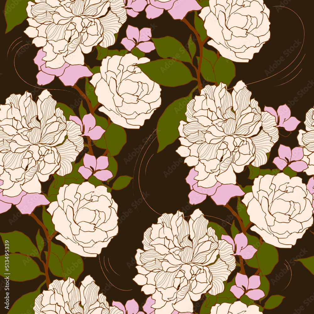 Beautiful pattern with flowers and leaf.Floral vector illustration.
Beautiful pattern with flowers and leaf.Floral vector illustration.