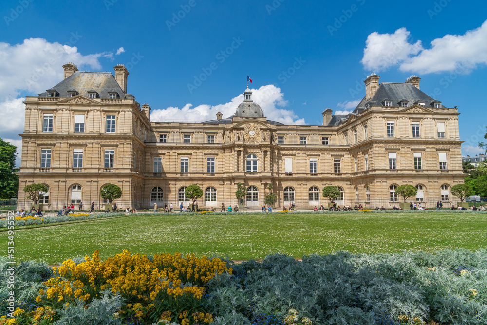 view of the Palais du Luxembourg, which began as the residence of Queen Marie de Medici and is now the seat of the French Senate, Paris, France