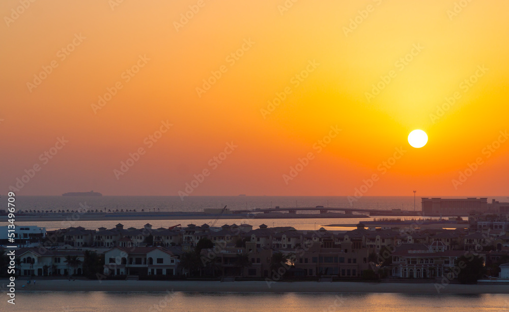 Sunset over the palm, Dubai