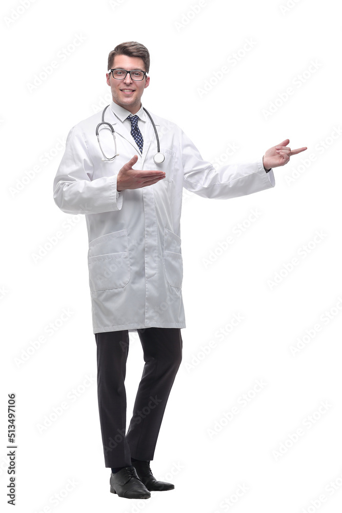 confident friendly doctor therapist. isolated on white confident friendly doctor therapist. isolated on white
