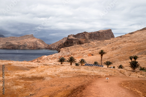 The magnificent dramatic landscape with the red desert dunes on the Ponta de São Lourenço (Saint Lourence cape) on Madeira island photo