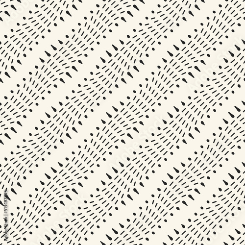 Monochrome Dashed and Dotted Diagonal Stripes Pattern