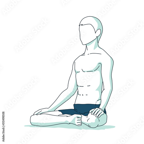 person in yoga easy pose sukhasana 