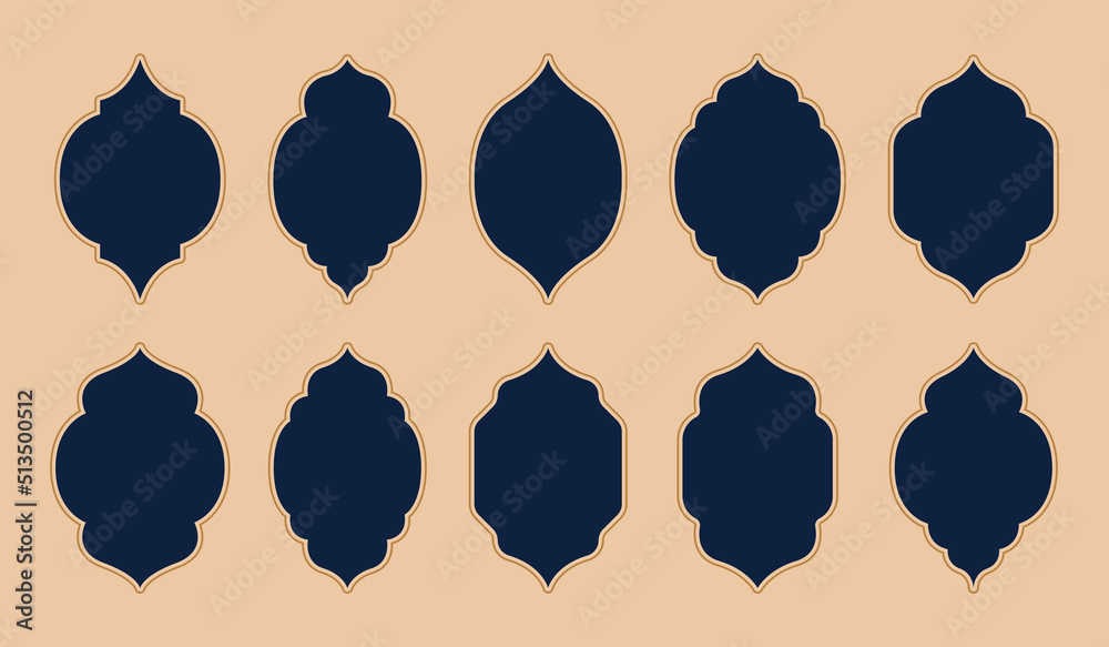 custom made wallpaper toronto digitalDecorative oriental window collection. Islamic arches in minimalist style. Vector illustration.