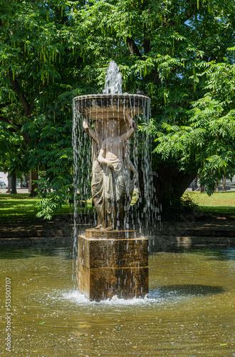 Naiad Fountain in (Najadenbrunnen) Palace Gardens Karlsruhe. Germany, Baden Wuerttemberg, Europe photo