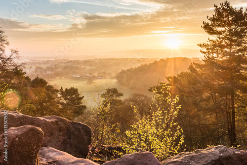 Bilde på lerret Sunrise over Alderley Edge, Cheshire