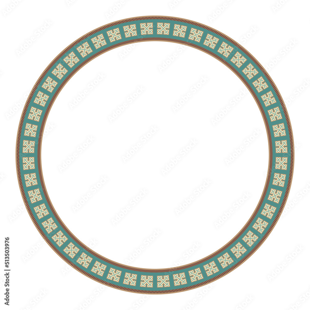 Ethnic frame. Round border with South Western native pattern. Circle frame. Vector illustration. Ethnic frame. Round border with South Western native pattern. Circle frame. Vector illustration.