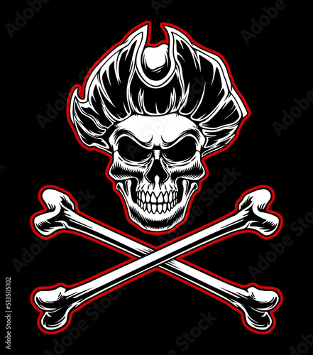 Skull head pirates logo vector illustration