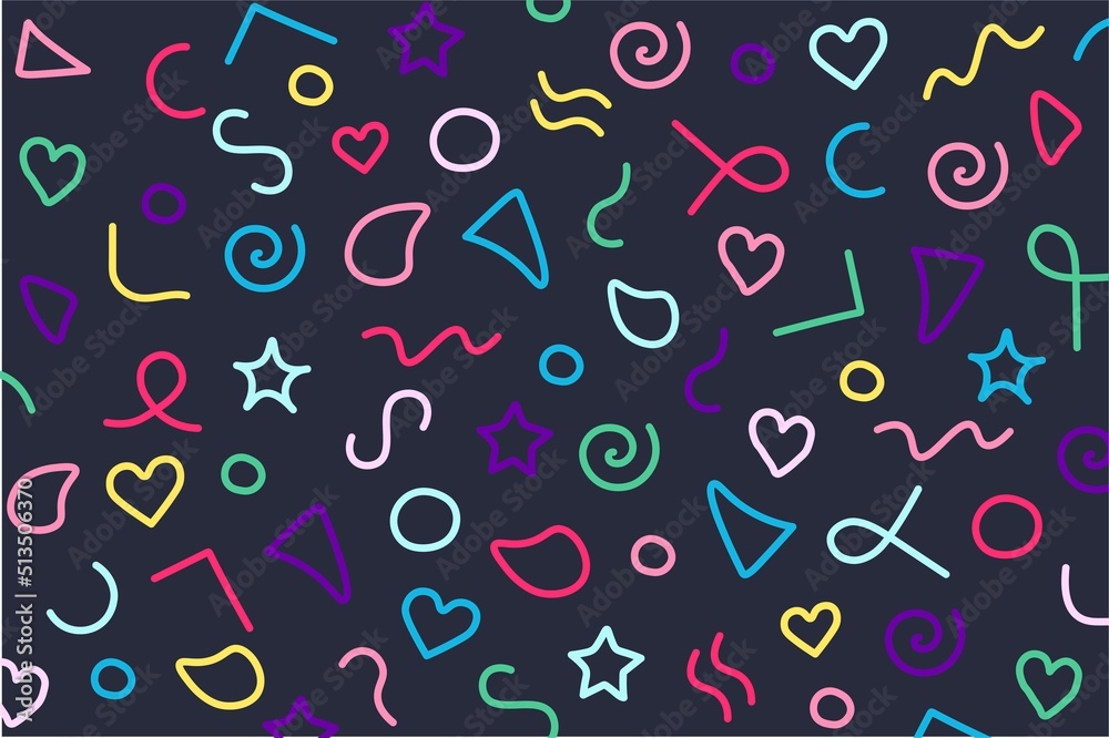 Geometric seamless pattern in doodle style. Simple, hand drawn, abstract template design for printing on textiles, paper. Vector illustration
