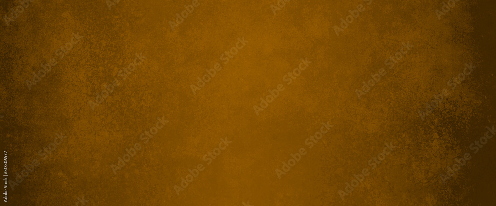 Fototapeta premium Brown orange yellow paper splash texture banner, Brown background with grunge texture, watercolor painted mottled brown background on cloudy sepia brown banner, distressed old antique parchment paper 