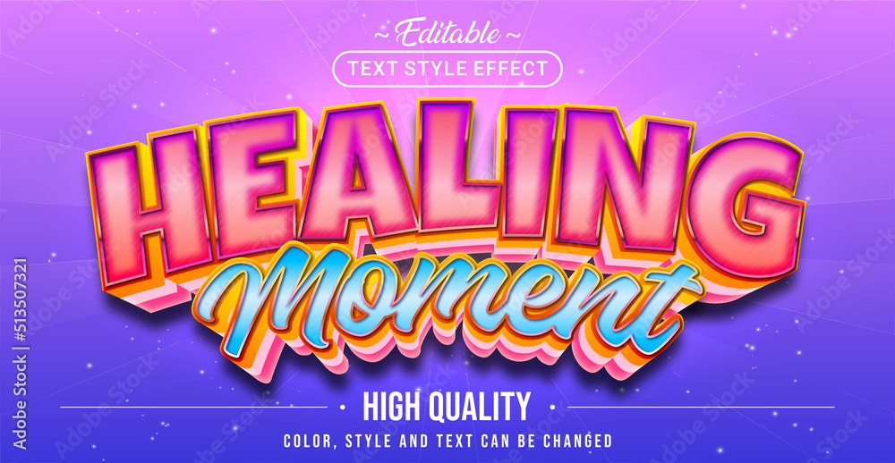 Editable Text Style Effect - Healing Moment Text Style Theme.