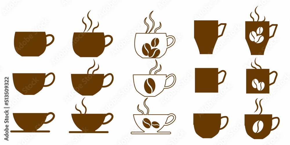 Set of Coffee and Cafe Icon. simple seamless Coffee and drink icon collection. Vector illustration. Set of Coffee and Cafe Icon. simple seamless Coffee and drink icon collection. Vector illustration.