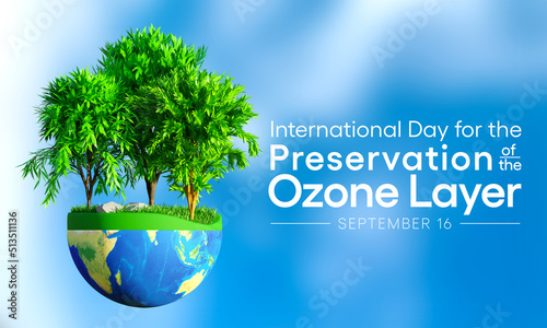 World Ozone day is observed every year on September 16 to spread awareness among people about the depletion of Ozone Layer and find possible solutions to preserve it. 3D Rendering photo
