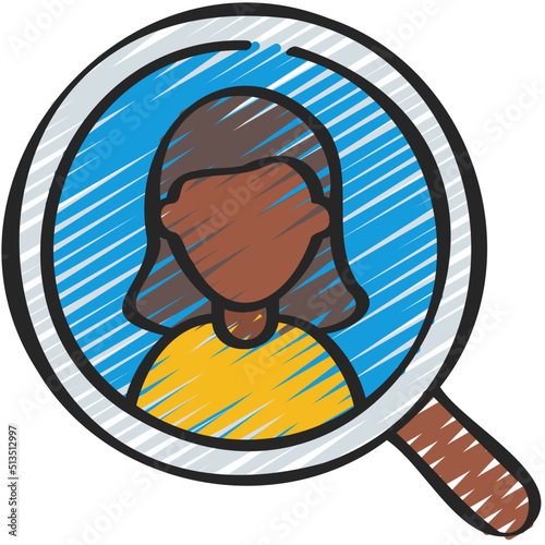 Recruitment Female Search Icon