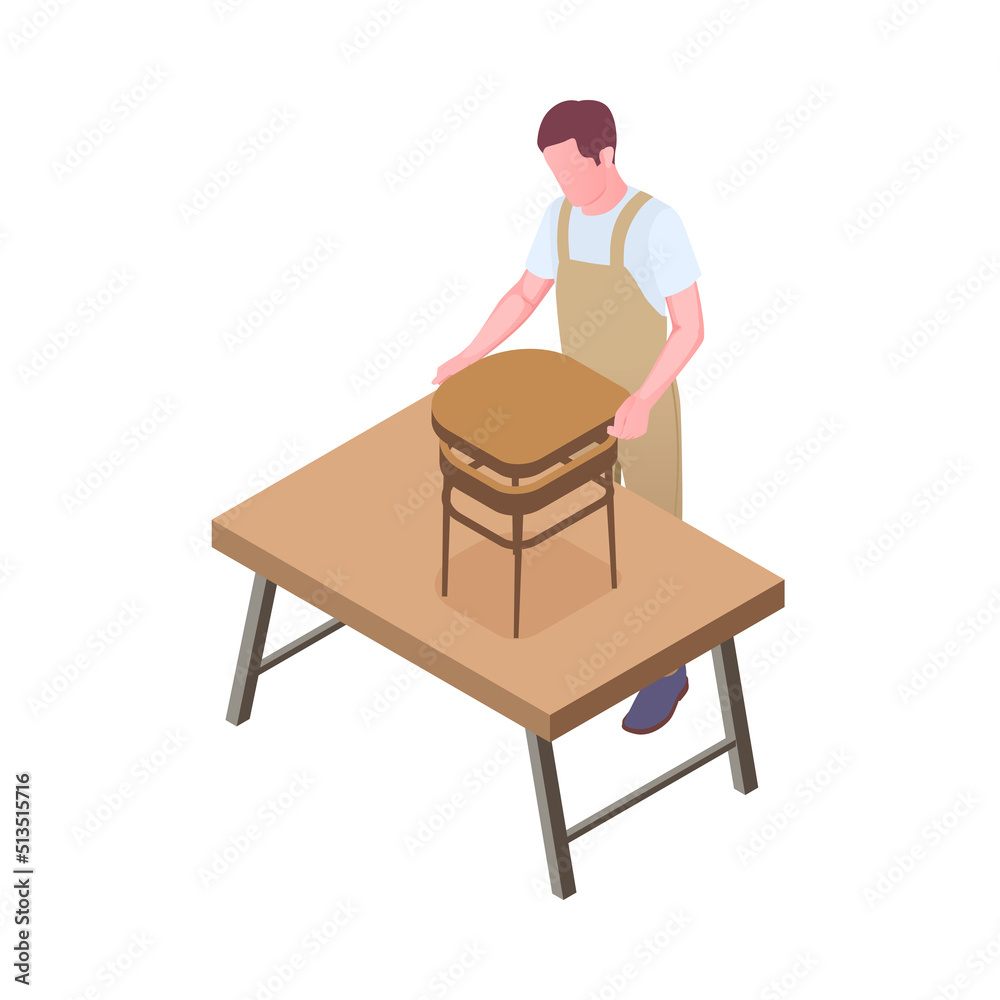 Fototapeta premium Furniture Production Stool Composition