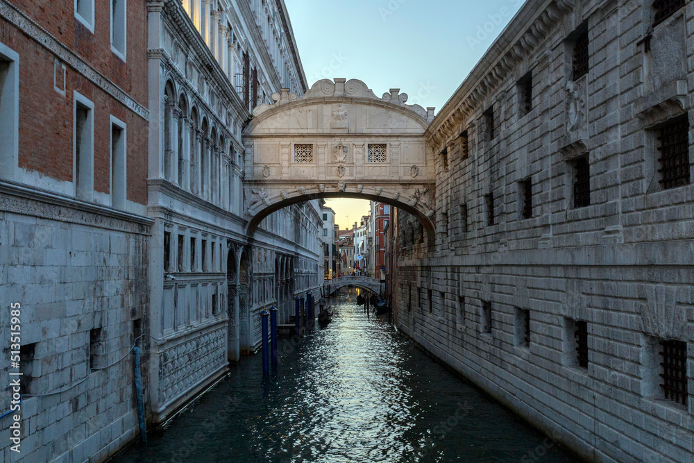 The Bridge of Sighs in Venice on a summer evening