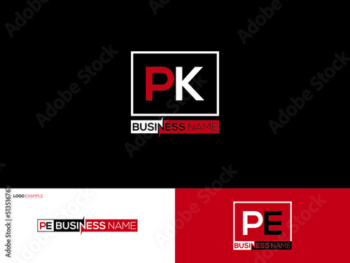 Colorful PK Logo Letter, Creative Square Pk kp Logo Icon Vector Image Design Your Beautiful Business