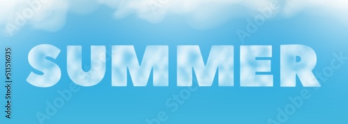 summer blue sky with clouds word vector
