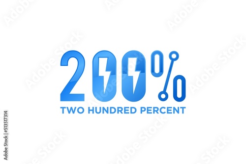 Electric battery 200 % logo design icon symbol