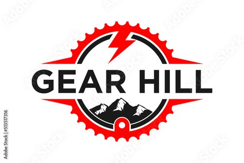 Cog gear sprocet logo design mountain bike downhill sport icon symbol bicycle workshop