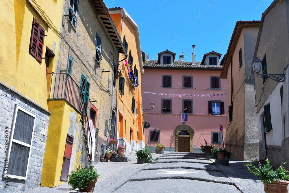 the historic center of Capodimonte Viterbo Italy