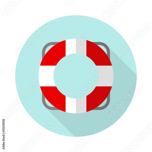 Beach red white buoy icon design.