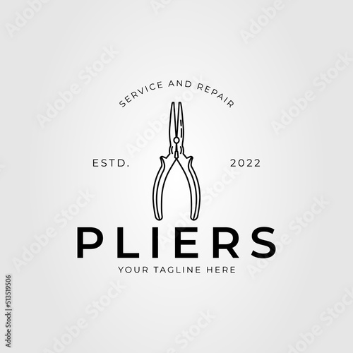 minimalist pliers or electric tong logo vector illustration design