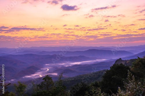 Beautiful landscape in the morning at Doi Samer Dao,Sri Nan National Park,Na Noi,Nan province,Northern Thailand.(selective focus)