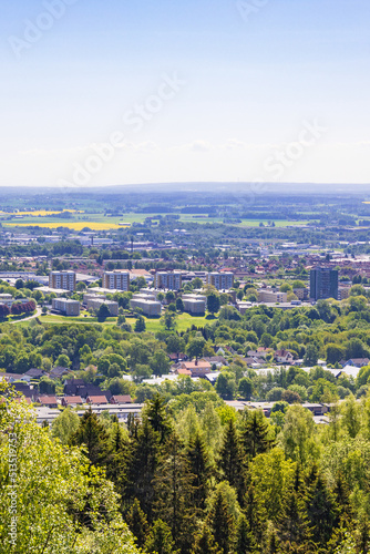 Cityscape at Skövde town from a high angle view