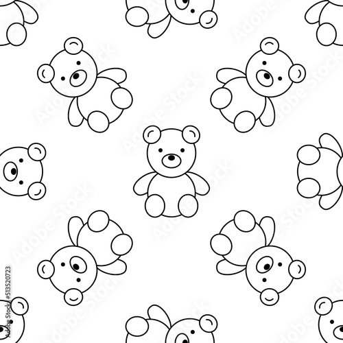 Wrapping paper - Seamless pattern of teddy bear animal toys for vector graphic design