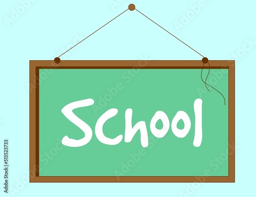school board with chalk. blackboard with chalk. school board. school simple green background