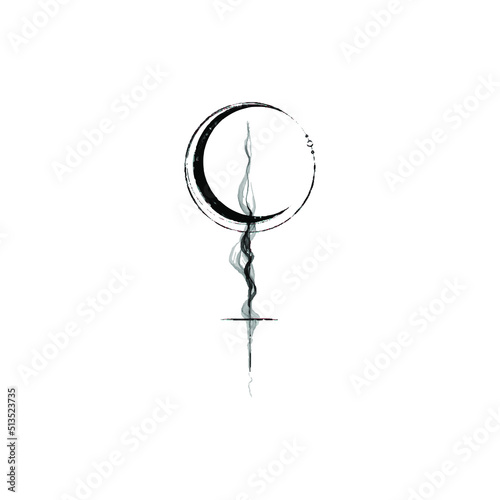 lilith symbol smoke black tattoo design Vector