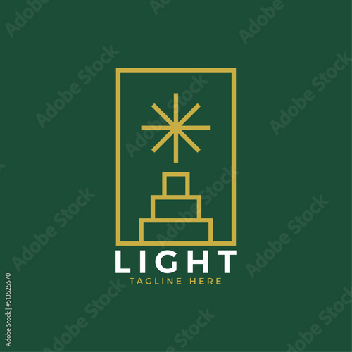 Elegant Light Line Logo Vector. Pillar or Stairs Nature Luxury Monogram Logo Identity for Branding, Business, Appare, Fasion, Jewellery and Luxury Brand