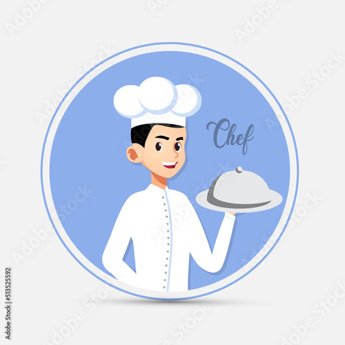 Amazing chef restaurant design vector. Handsome chef icon logo vector