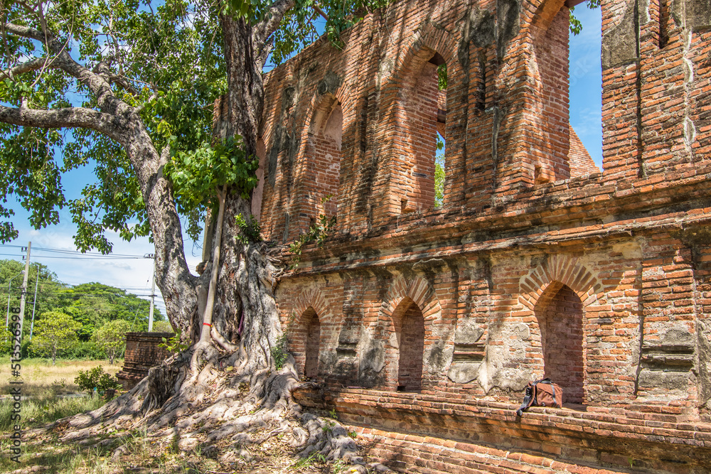 Phra Nakorn Si Ayutthaya,Thailand on May 27,2020:Tumnak Kummalean of Wat Kudi Dao in Ayutthaya Historical Site.
