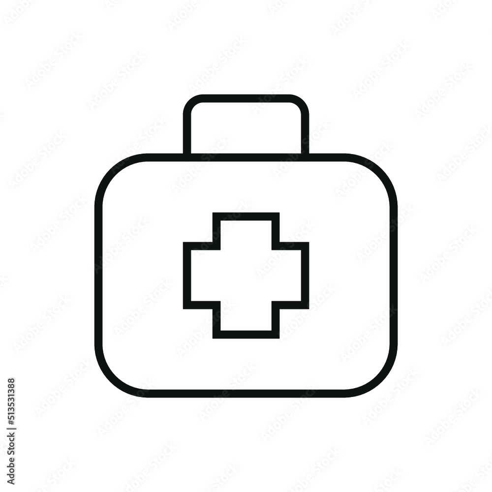 Editable first aid box line icon. Vector illustration isolated on white background. using for website or mobile app Editable first aid box line icon. Vector illustration isolated on white background. using for website or mobile app