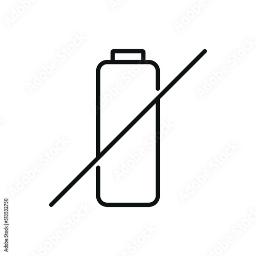 Editable not charging battery line icon. Vector illustration isolated on white background. using for website or mobile app