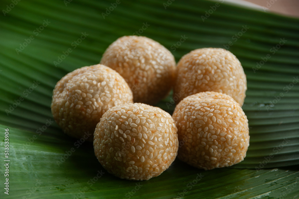 North Borneo home made traditional Kuih Bijan cake. Sabah Malaysia Traditional Dessert. Asian food concept North Borneo home made traditional Kuih Bijan cake. Sabah Malaysia Traditional Dessert. Asian food concept