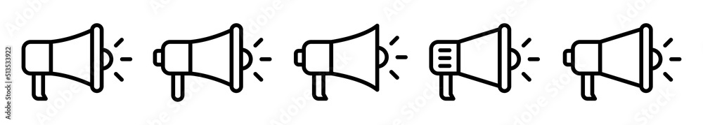 Megaphone icon. Electric megaphone with sound icon, vector illustration Megaphone icon. Electric megaphone with sound icon, vector illustration