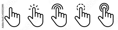 Hand cursor icon. Hand click icon, vector illustration